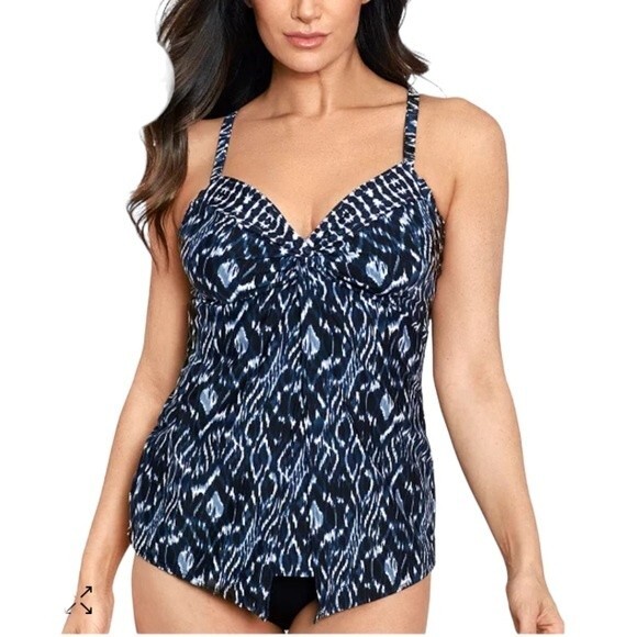 NWT MIRACLESUIT | Palatium Love Knot Underwire Tankini Top 12 - Picture 1 of 6